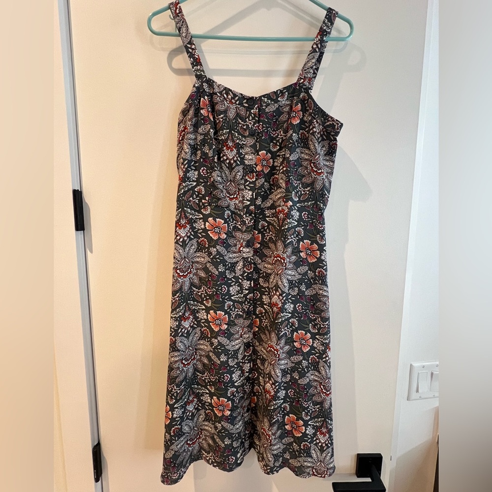 Button Front Paisley Midi Dress